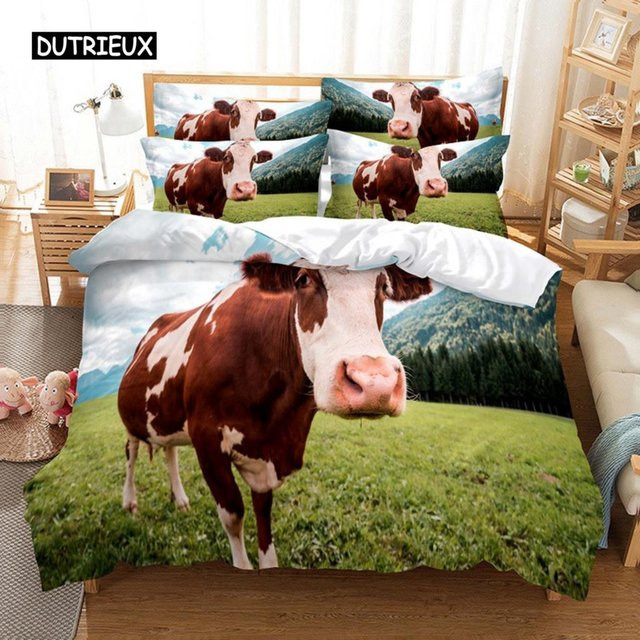 Binchi Outdoor Product Bettwäsche-Set Blue Sky Cow mit 3D-Digitaldruck, Farbe Blau, B/H: 140 x 210 cm - Bild 1