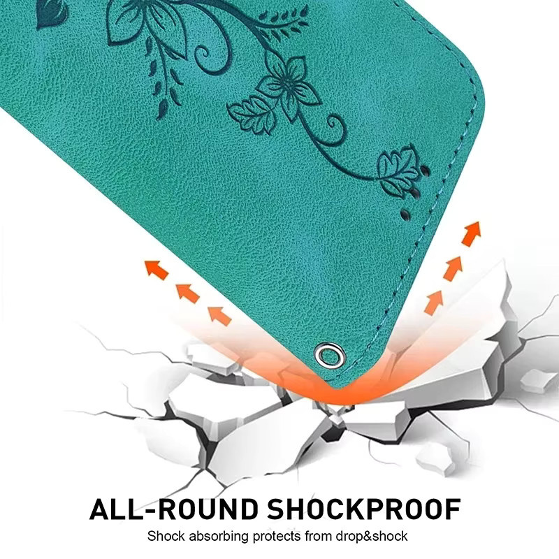 Magnetische Leder-Handyhülle als Wallet Case für Motorola MOTO G POWER 5G, G PLAY 4G 2024, G Stylus 5G 2022 und G PURE One 5G in Grün und Türkis - Bild 3