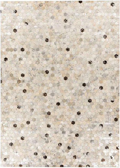 MeGusta Flachflor Teppich Fátima in Silber und Grau mit Lederoptik, B/T: 160 x 230 cm - Bild 1