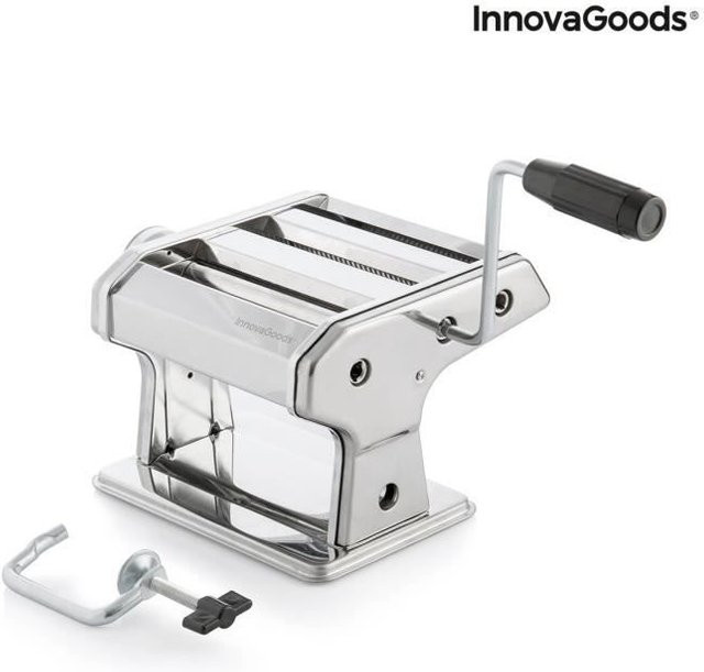 Manuelle Pastamaschine InnovaGoods FRASHTA aus Edelstahl in Silber mit 3 Schneidwalzen für Spaghetti, Tagliatelle und Lasagne - Bild 1