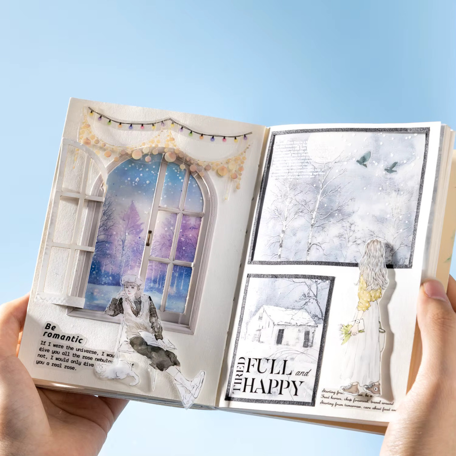 3D Schneeflocken Aufkleber Set mit realistischen Schnee-Partikeln für DIY Scrapbooking und Dekoration - Bild 2