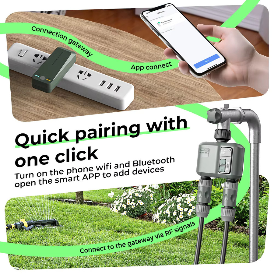 Tuya WLAN-Bewässerungstimer für den Außenbereich in Grau mit Regenverzögerung und programmierbarer Steuerung für deinen Gartenschlauch - Bild 6