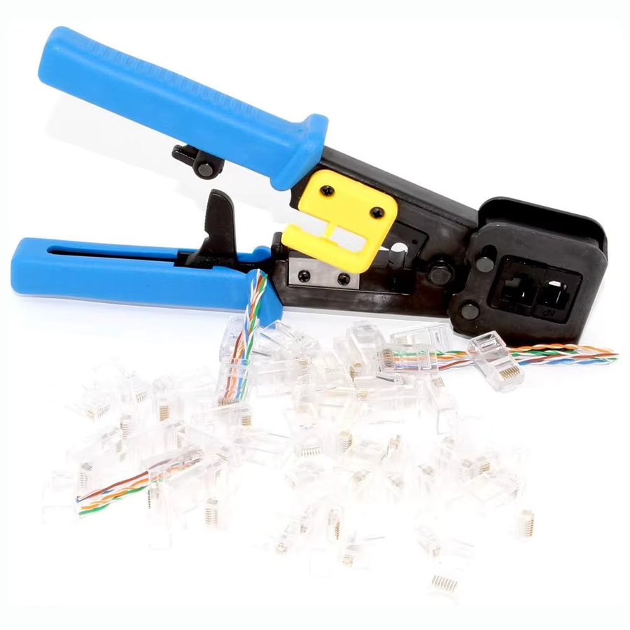 WOZOBUY Multifunktionale Durchgangsloch-Drahtcrimpzange für RJ45 und 8P6P Dual-Use-Crimping Tool - Bild 5