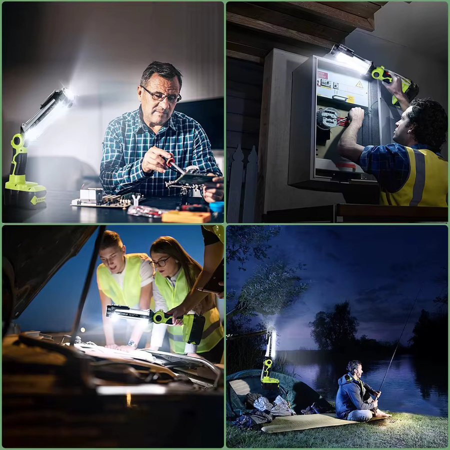 Makita LED-Arbeitsleuchte in Blau mit 35 W, tragbarer Flutlicht-Scheinwerfer für 18 V Li-Ionen-Akkus und USB-Anschluss - Bild 5