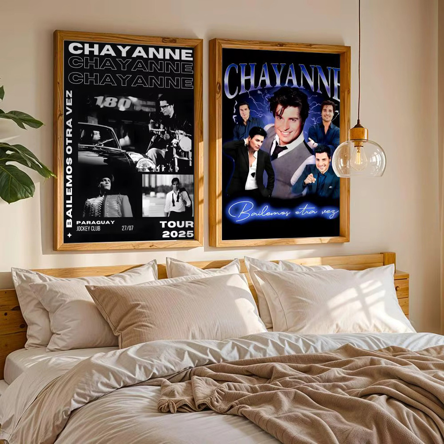 Singer C-Chayanne Poster Wandkunst-Aufkleber in Schwarz, wasserfeste und selbstklebende Wanddekoration, B: 20,0 cm, H: 15,0 cm - Bild 4