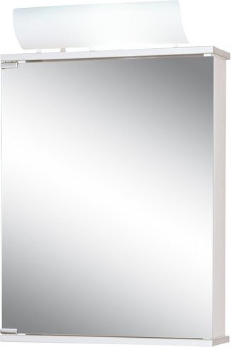 JOKEY Spiegelschrank Entro mit LED-Beleuchtung und Steckdose, Farbe: Weiss/Silber, B/H: 50 x 74 cm - Bild 1