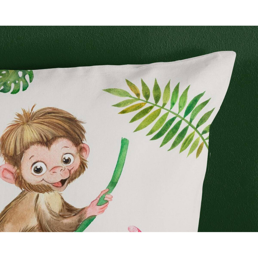 Good Morning Baumwoll Bettwäsche Play grün mit floralem Tier-Design, B/H: 135 x 200 cm und 80 x 80 cm - Bild 3