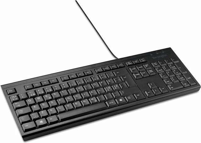 Kensington KB100 EQ Tastatur mit USB-Anschluss, Full Size, Membrane, Pan-Nordic Layout, Schwarz - Bild 1