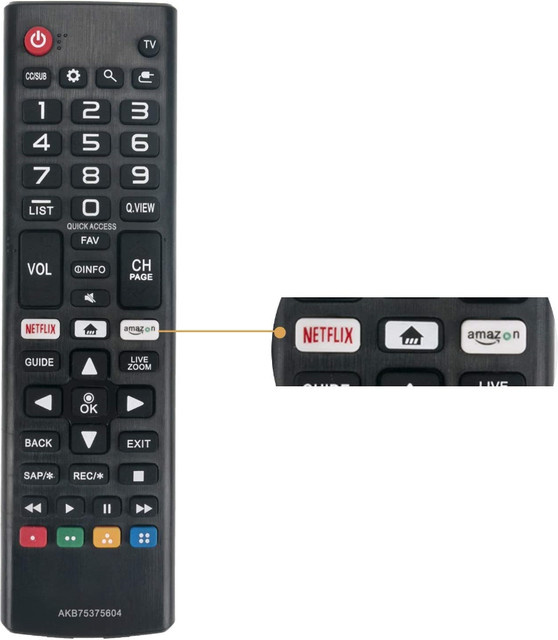 LG Fernbedienung für Smart TV, AKB75375604, 433MHz, Schwarz - Bild 1