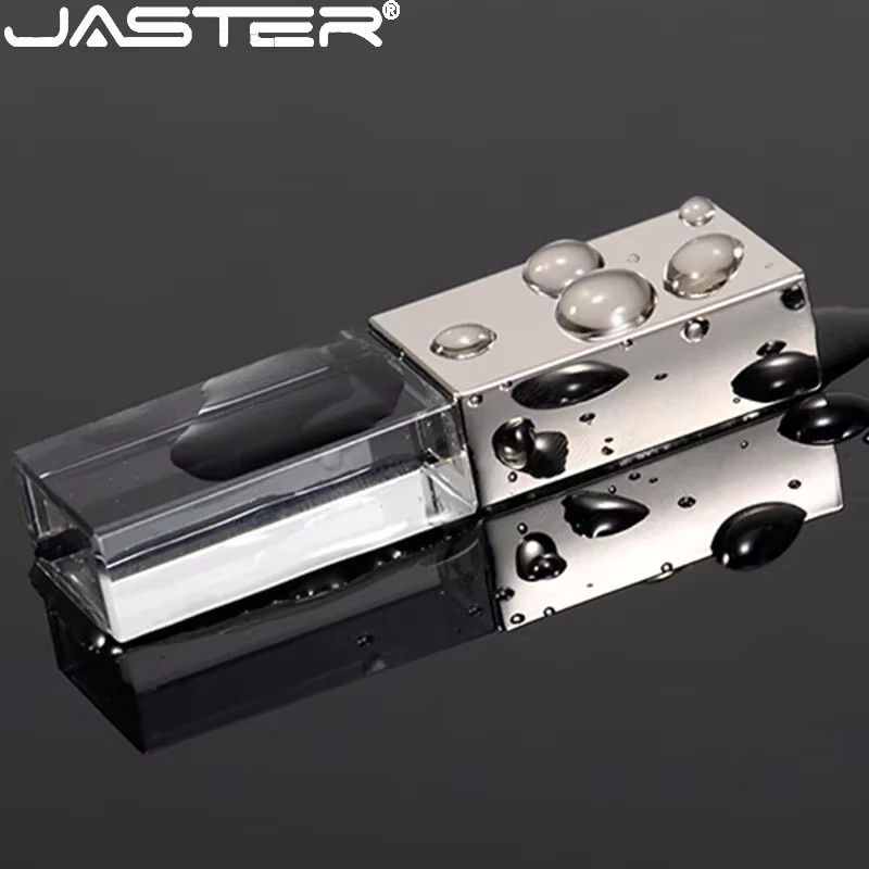 JASTER Kristall USB-Stick mit LED-Beleuchtung in Blau, Silber oder Grün - Bild 2