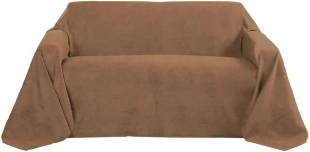Beautissu Romantica Tagesdecke in Wildleder-Optik Dunkelbraun B: 210 cm, T: 280 cm - Bild 1
