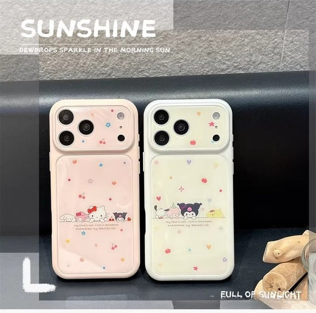 Sanrio Hello Kitty Kuromi Handyhülle im Y2K Design für iPhone 16 15 14 Pro Max, Rosa - Bild 1