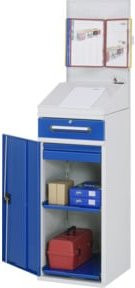 Rau Beistellschrank Stehpult Modell 04 aus Stahlblech B/T/H: 45,0 x 52,0 x 111,0 cm bis 177,0 cm - Bild 1