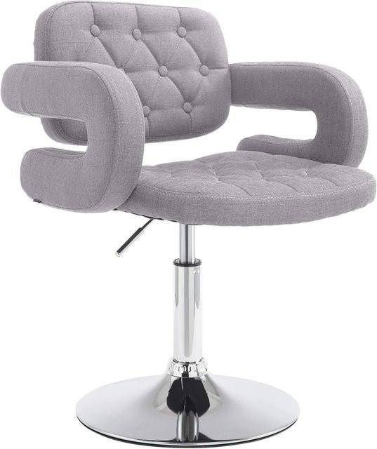 DELUKE Lounger Sessel TURKU Polstersessel aus Stoff in Grau mit Metallgestell, B/T/H: 62 x 55 x 76 cm - Bild 1