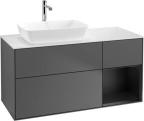 V&B Finion Waschtischunterschrank mit Wandbeleuchtung, Anthrazit lackiert, Breite: 120 cm, Tiefe: 50,1 cm, Höhe: 50,1 cm - Bild 1