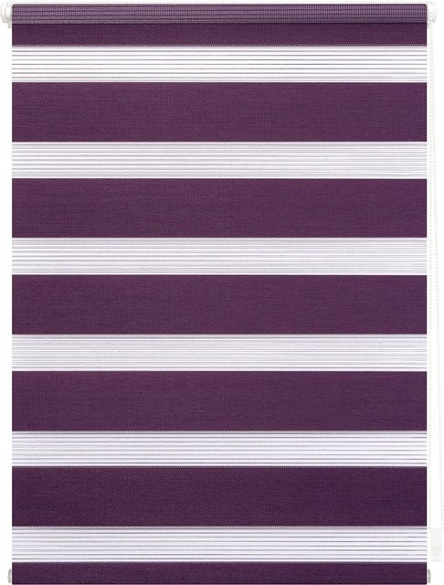 Lichtblick Duo Rollo Klemmfix ohne Bohren, Tag-Nacht-System, gestreift, Farbe: Purple, B/H: 120 x 150 cm - Bild 1