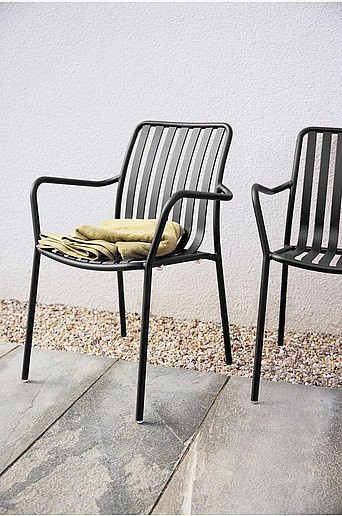Jotex NANTERRE Armlehnstühle aus Metall in Schwarz Matt, 2er Set - Bild 1