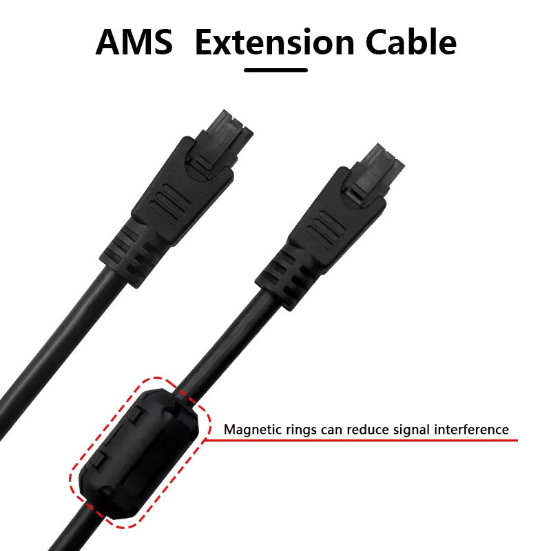 ZANYAPTR Datenkabel für AMS HUB und AMS Lite Verbindung, 6-Pin/4-Pin, Schwarz, 1m oder 2m Länge, kompatibel mit Bambu Lab X1C, P1S, P1P, A1 und A1 Mini - Bild 2