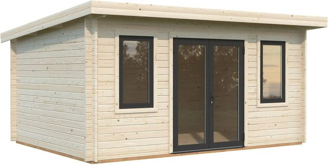 Palmako Holz-Gartenhaus Lisandra in Natur mit Pultdach und Blockbohlenbauweise B/T: 470 x 350 cm - Bild 1