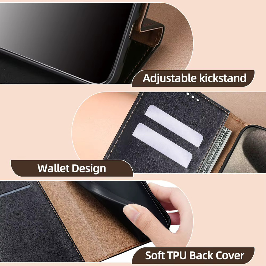 Leder-Flip-Handyhülle für Samsung Galaxy A57 A37 A27 A17 A07 A56 A36 A26 A16 A06 A55 A35 A15 A54 A34 mit magnetischer Abdeckung in Grün - Bild 5