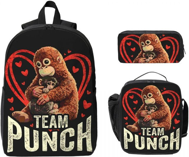 Fancy Style Studio 3er Set Schulranzen-Zubehör mit Rucksack, Federmäppchen und Brotdose in Schwarz - Bild 1