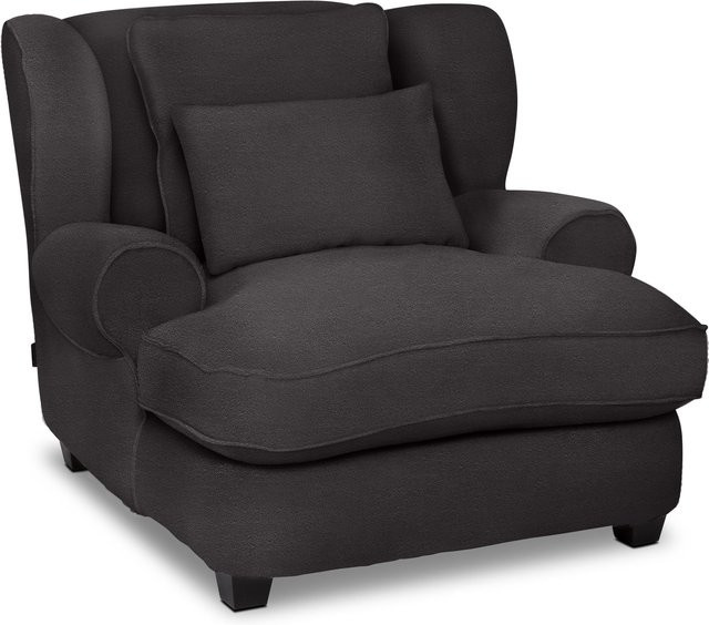 Loveseat SANSIBAR LIVING in Sande, grau gepolstert mit Stoff und Armlehnen, B/T/H: 140 x 97 x 72 cm - Bild 1