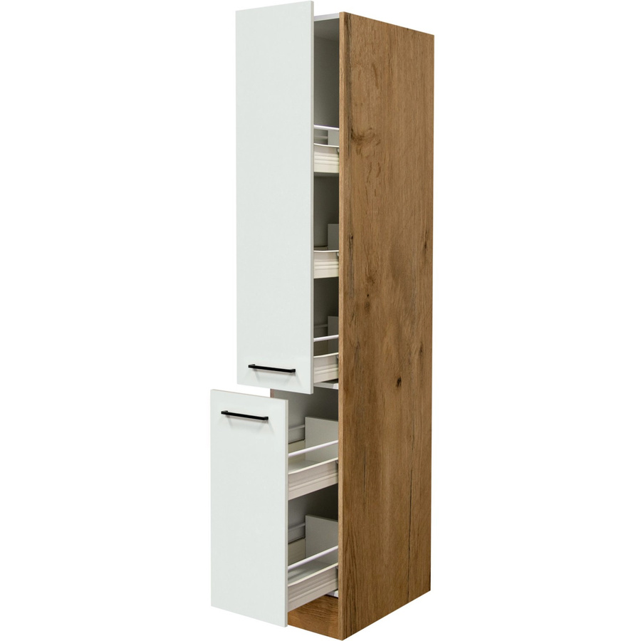 Flex-Well Apothekerschrank Avila Küchenhochschrank Magnolie matt B/H/T: 30 x 200 x 57 cm - Bild 2