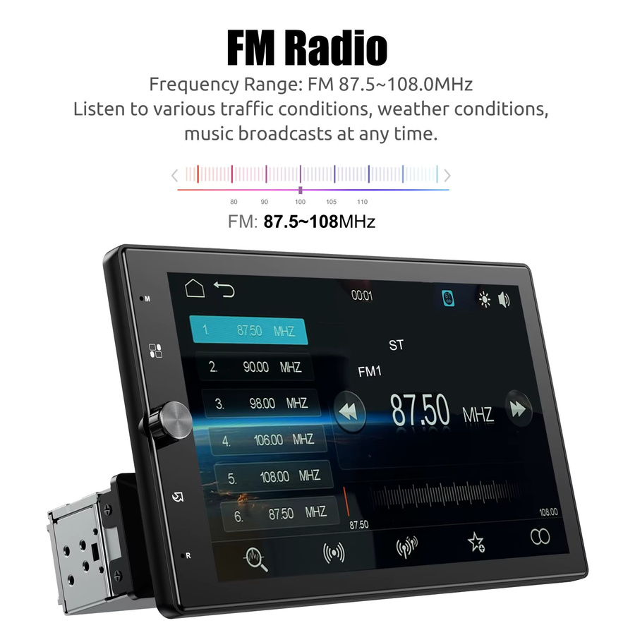 Mopect Universelles Autoradio mit Android 15, 10,4 Zoll Touchscreen, 360 Grad Kamera, Kabelloses Carplay, Android Auto, GPS-Navigation und WLAN in Schwarz - Bild 5