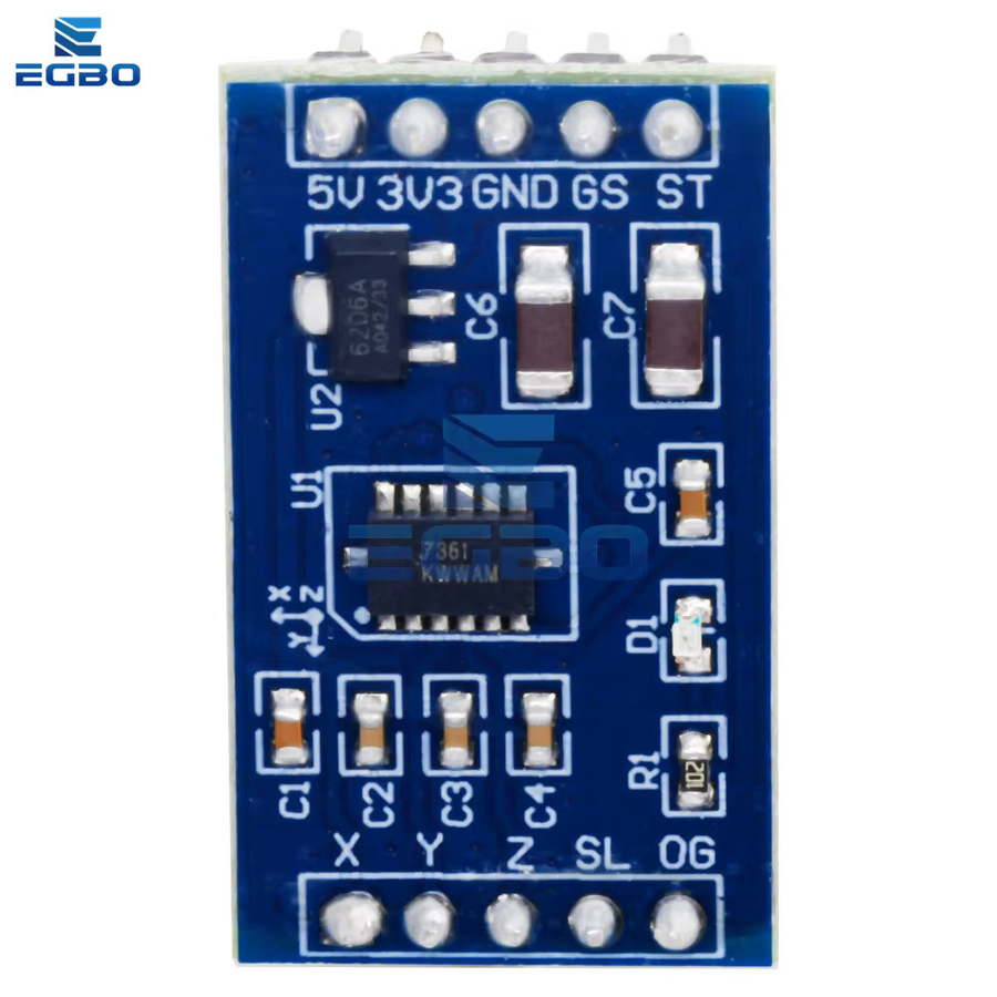 EGBO Beschleunigungsmesser-Sensor-Geschwindigkeitsmodul MMA7361/MMA7260 in Blau, kompatibel für Arduino, 3,3 V/5 V - Bild 2