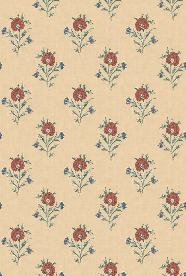 Mulberry Home Tapete Somerton Vlies Tapete mit botanischem Floral-Design in Rot Grün Beige Multicolour - Bild 1