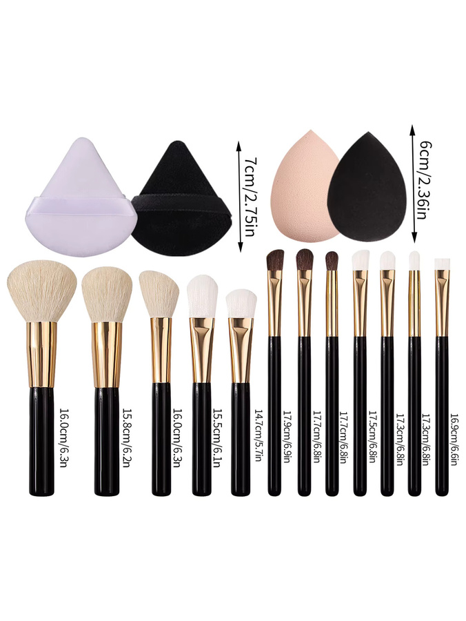 KOSSHOW Make-up-Pinsel-Set mit Schwamm und Puderquaste, 16-teilig, Unisex - Bild 6