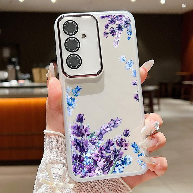 Transparente TPU Handyhülle mit Blumenmuster für Samsung Galaxy S25 S24 Ultra S23 S21 S24 FE A56 A55 A54 A15 A16 A25 A35 A36 A53 5G und S23+ - Bild 1