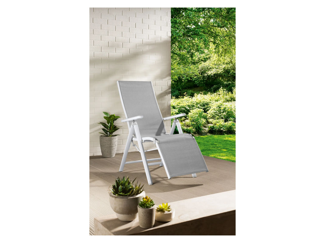 LIVARNO HOME Alu-Relaxsessel Houston mit Textilene-Bezug und Armlehnen, weiß - Bild 2