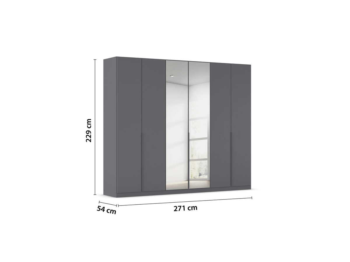 RAUCH Drehtürenschrank Alabama in Graumetallic mit Spiegel, B/H: 271 x 229 cm - Bild 3
