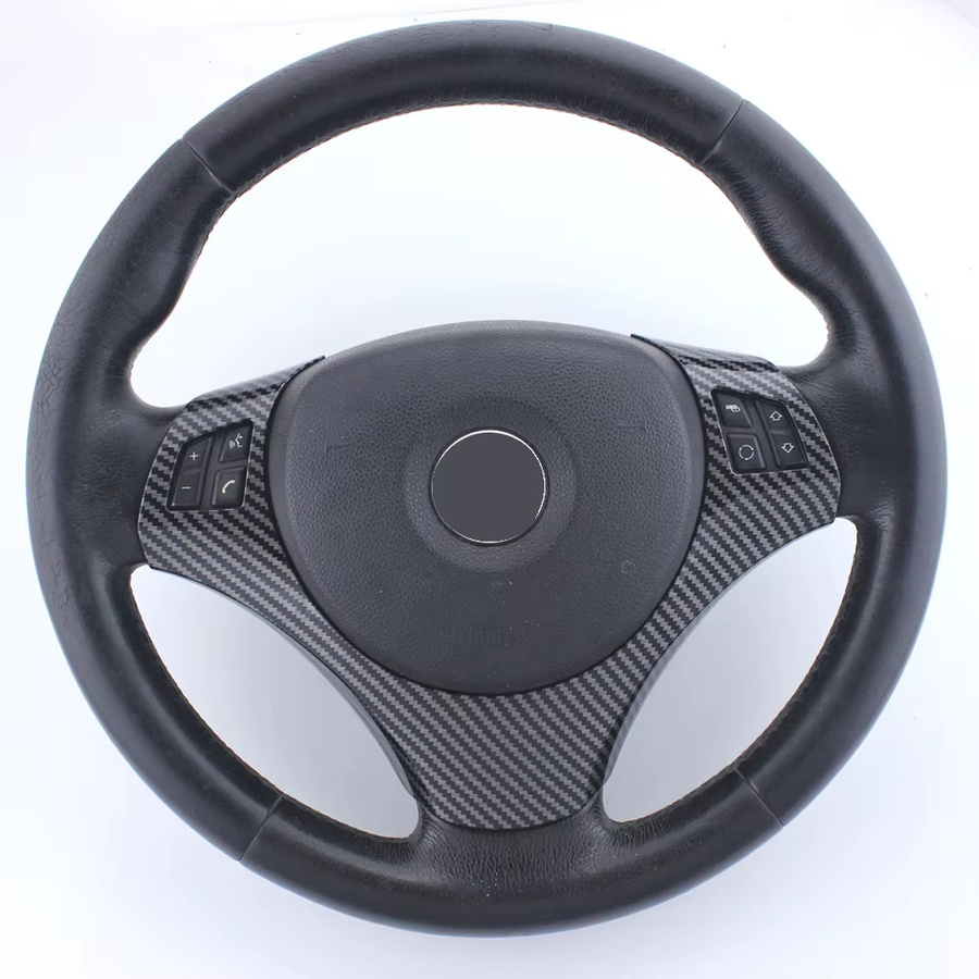 Lenkrad Panel Abdeckung Rahmen Trim Zubehör für BMW E90 3er Serie 2005-2012 und BMW E87 1er Serie 2004-2011 in Schwarz - Bild 5