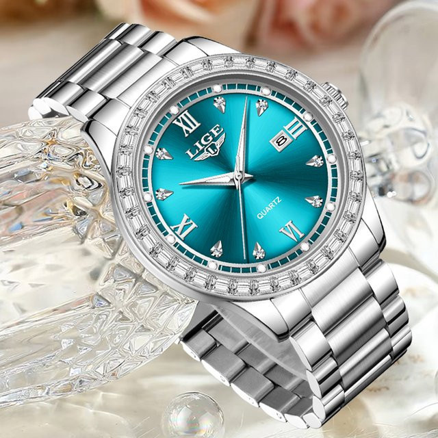 LIGE Armbanduhr, Chronograph, Quarz, Edelstahl, Diamantbesetzt, Damen - Bild 1