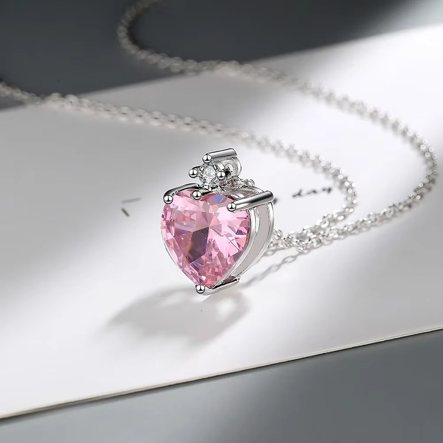 Wing of dream Halskette 925 Silber, Diamant, Herz-Anhänger, 40 cm + 5 cm, Unisex - Bild 2