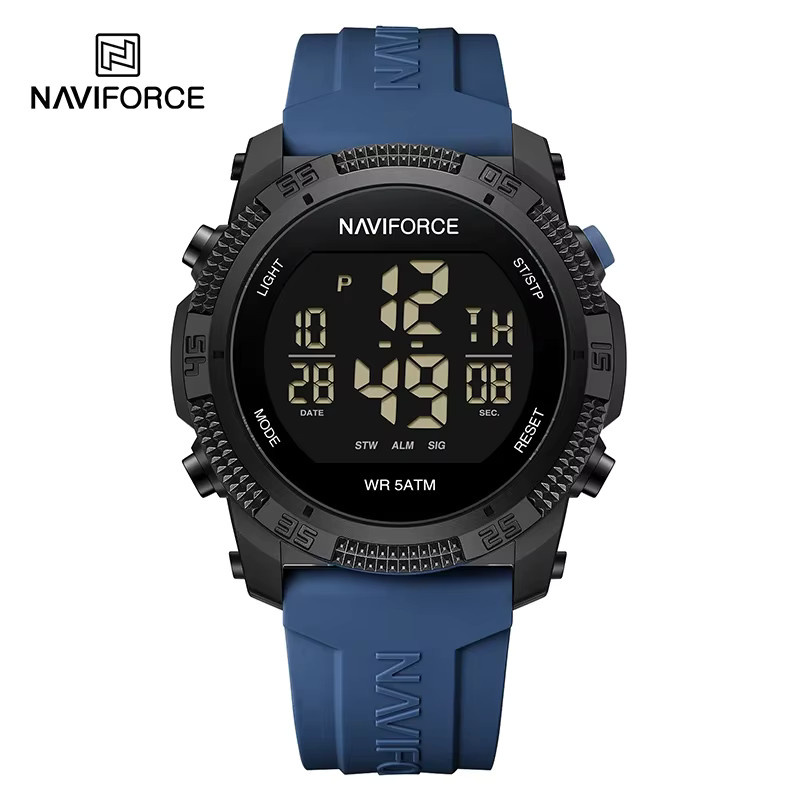 NAVIFORCE Digitaluhr, Herren, Schwarz, Silikonarmband, Datum, Alarm - Bild 6