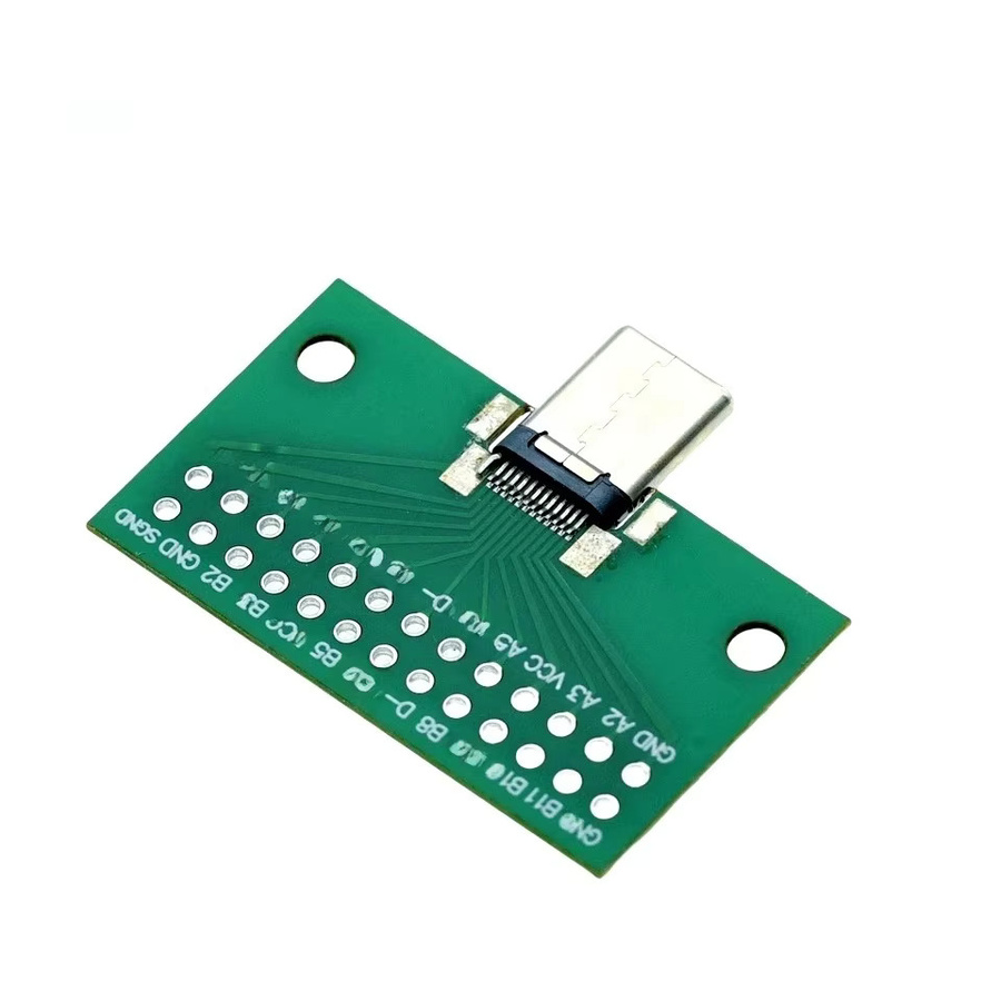 10er Set USB 3.1 Typ-C Test PCB Board Adapter mit 24P 2,54mm Stecker und Buchse in Grün für Datenübertragung - Bild 2