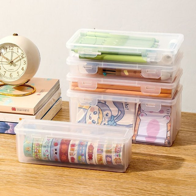Transparenter Schreibtisch-Organizer aus Kunststoff als Stifthalter und Aufbewahrungsbox für deine Schreibwaren - Bild 1