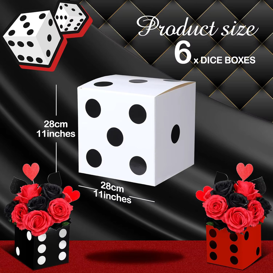 Festliche Papier-Geschenkbox mit Ballon-Design in Weiß, Rot und Schwarz - Bild 3