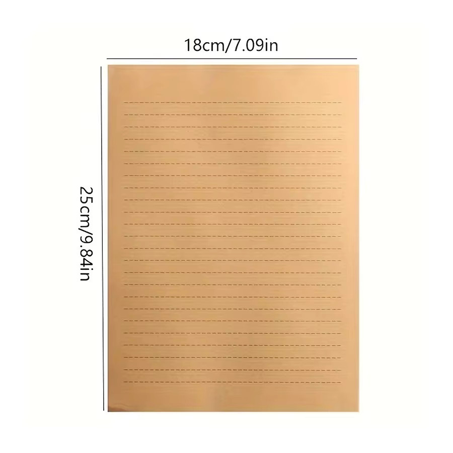 Retro-Briefpapier aus braunem Kraftpapier im A5/B5 Format für Notizen und Grüße - Bild 4