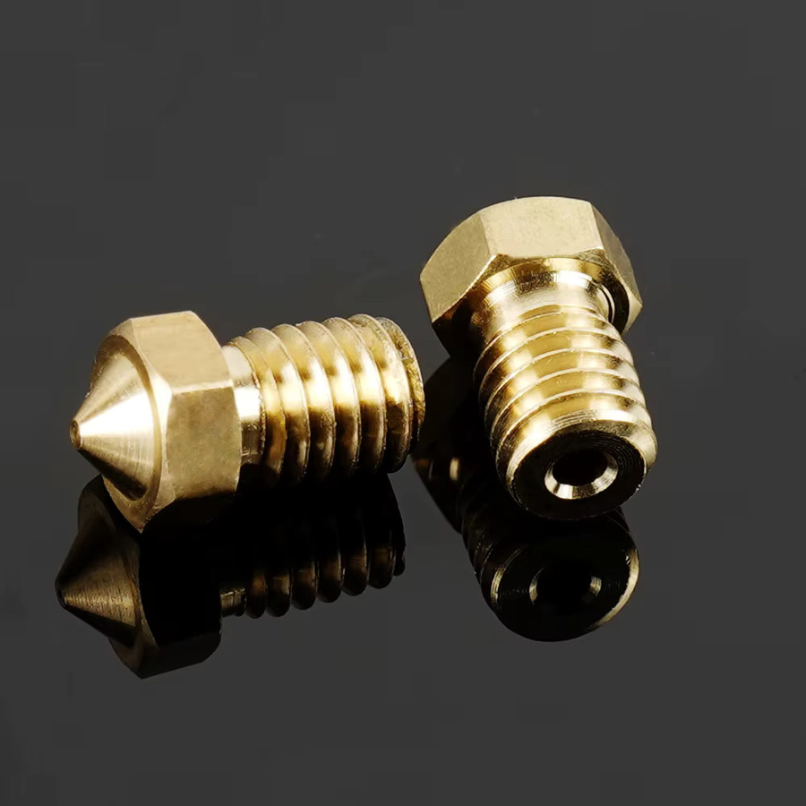 E3D V5 V6 Metall-Düse mit M6-Gewinde für 1,75 mm Filament, Farbe: Gold - Bild 2