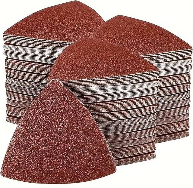 30 Stück BYRNETOOLS Dreieckiges Klett-Schleifpapier für Oszillations-Multitools, Breite: 90 mm, Farbe: Braun - Bild 1