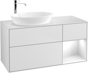 V&B Waschtischunterschrank Finion mit Wandbeleuchtung, Farbe Weiß lackiert, Breite: 120 cm, Tiefe: 50,1 cm, Höhe: 50,1 cm - Bild 1