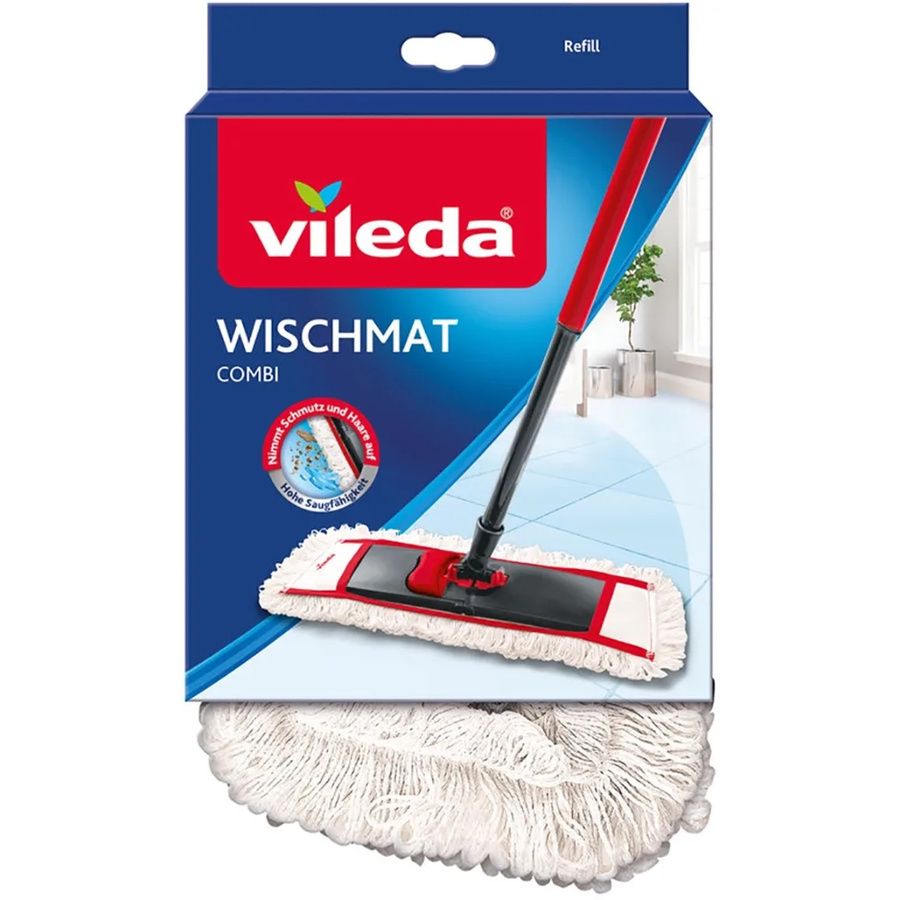 Vileda Wischmat Combi Ersatz-Wischbezug in Blau und Weiß, B/H: 15 x 40 cm - Bild 2