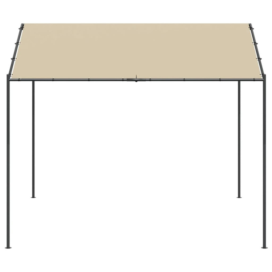 Vidaxl Garten Baldachin aus Stahl und Polyester, Beige, B x T: 400 x 400 cm - Bild 3