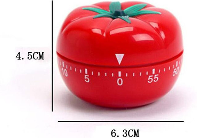 Bking Tomaten-Timer Elektronische Küchenerinnerung Pomodoro Mechanischer Countdown-Alarm in Rot - Bild 1