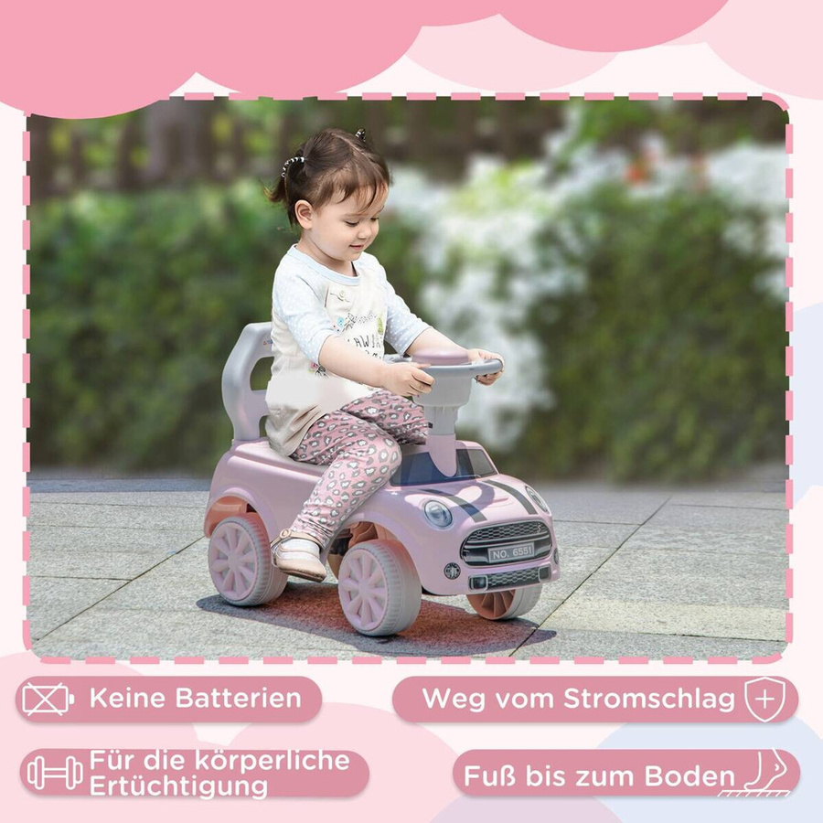AIYAPLAY Rutschauto rosa mit Kippschutz für 18-36 Monate - Bild 3