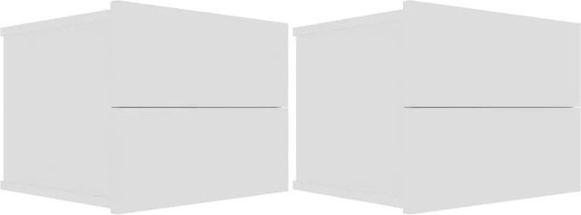 Set aus 2 vidaXL Nachttischen in Weiß aus Holzwerkstoff, Modell 1, B/T/H: 40 x 30 x 30 cm - Bild 1